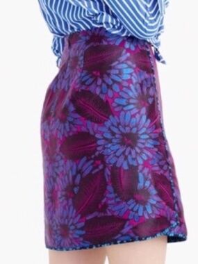 J Crew Midnight Floral Jacquard Mini Skirt